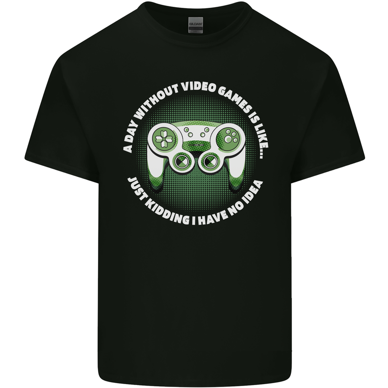 Without Video Games Funny Gaming Gamer Mens Cotton T-Shirt Tee Top Black