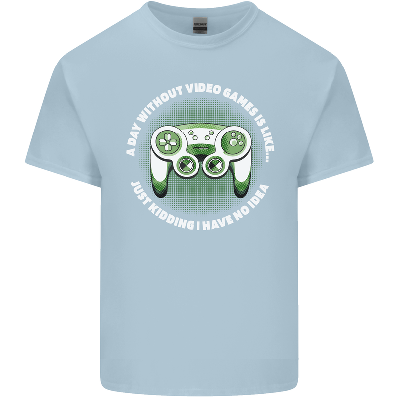 Without Video Games Funny Gaming Gamer Mens Cotton T-Shirt Tee Top Light Blue
