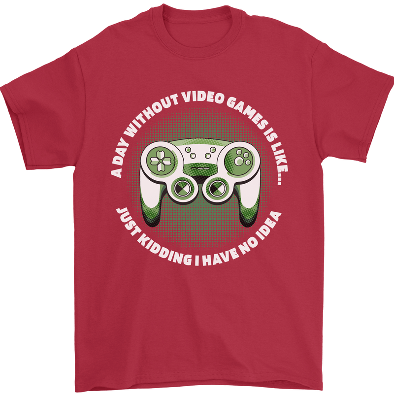 Without Video Games Funny Gaming Gamer Mens T-Shirt 100% Cotton Red