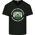 Without Video Games Funny Gaming Gamer Mens V-Neck Cotton T-Shirt Black