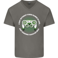 Without Video Games Funny Gaming Gamer Mens V-Neck Cotton T-Shirt Charcoal