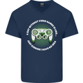 Without Video Games Funny Gaming Gamer Mens V-Neck Cotton T-Shirt Navy Blue