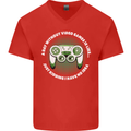 Without Video Games Funny Gaming Gamer Mens V-Neck Cotton T-Shirt Red