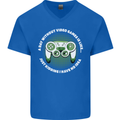 Without Video Games Funny Gaming Gamer Mens V-Neck Cotton T-Shirt Royal Blue