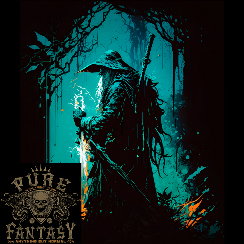 A Wizard in a Fantasy Forest Warlock Mens Cotton T-Shirt Tee Top