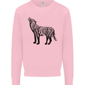 Wolf Tree Animal Ecology Kids Sweatshirt Jumper Light Pink