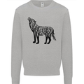 Wolf Tree Animal Ecology Kids Sweatshirt Jumper Sports Grey
