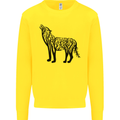 Wolf Tree Animal Ecology Kids Sweatshirt Jumper Yellow