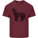 Wolf Tree Animal Ecology Mens Cotton T-Shirt Tee Top Maroon