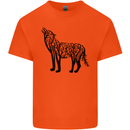 Wolf Tree Animal Ecology Mens Cotton T-Shirt Tee Top Orange