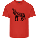 Wolf Tree Animal Ecology Mens Cotton T-Shirt Tee Top Red