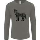 Wolf Tree Animal Ecology Mens Long Sleeve T-Shirt Charcoal