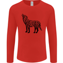Wolf Tree Animal Ecology Mens Long Sleeve T-Shirt Red