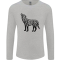 Wolf Tree Animal Ecology Mens Long Sleeve T-Shirt Sports Grey