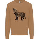 Wolf Tree Animal Ecology Mens Sweatshirt Jumper Caramel Latte