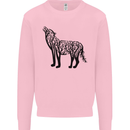 Wolf Tree Animal Ecology Mens Sweatshirt Jumper Light Pink