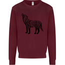 Wolf Tree Animal Ecology Mens Sweatshirt Jumper Maroon