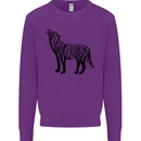 Wolf Tree Animal Ecology Mens Sweatshirt Jumper Purple