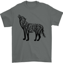 Wolf Tree Animal Ecology Mens T-Shirt Cotton Gildan Charcoal