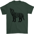 Wolf Tree Animal Ecology Mens T-Shirt Cotton Gildan Forest Green