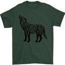 Wolf Tree Animal Ecology Mens T-Shirt Cotton Gildan Forest Green
