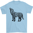 Wolf Tree Animal Ecology Mens T-Shirt Cotton Gildan Light Blue