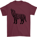 Wolf Tree Animal Ecology Mens T-Shirt Cotton Gildan Maroon