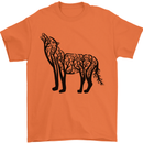 Wolf Tree Animal Ecology Mens T-Shirt Cotton Gildan Orange