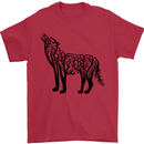 Wolf Tree Animal Ecology Mens T-Shirt Cotton Gildan Red