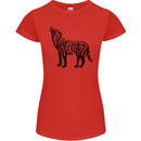 Wolf Tree Animal Ecology Womens Petite Cut T-Shirt Red