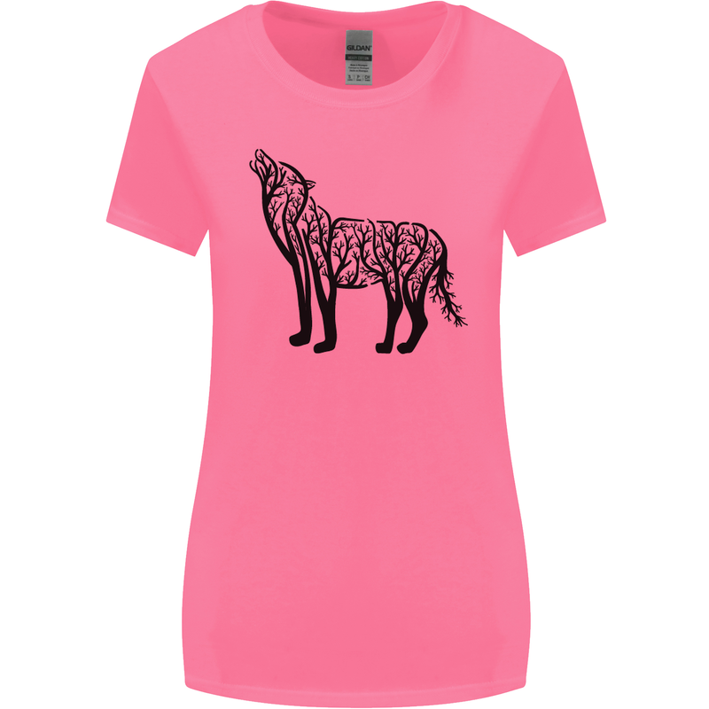 Wolf Tree Animal Ecology Womens Wider Cut T-Shirt Azalea