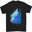 Wolf Watercolour Mens T-Shirt Cotton Gildan Black