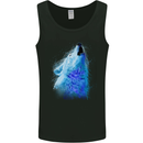 Wolf Watercolour Mens Vest Tank Top Black