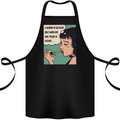 Woman Is Only Helpless Female Empowerment Cotton Apron 100% Organic Black