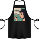 Woman Is Only Helpless Female Empowerment Cotton Apron 100% Organic Black