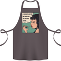 Woman Is Only Helpless Female Empowerment Cotton Apron 100% Organic Dark Grey