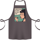 Woman Is Only Helpless Female Empowerment Cotton Apron 100% Organic Dark Grey