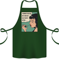 Woman Is Only Helpless Female Empowerment Cotton Apron 100% Organic Forest Green