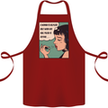 Woman Is Only Helpless Female Empowerment Cotton Apron 100% Organic Maroon
