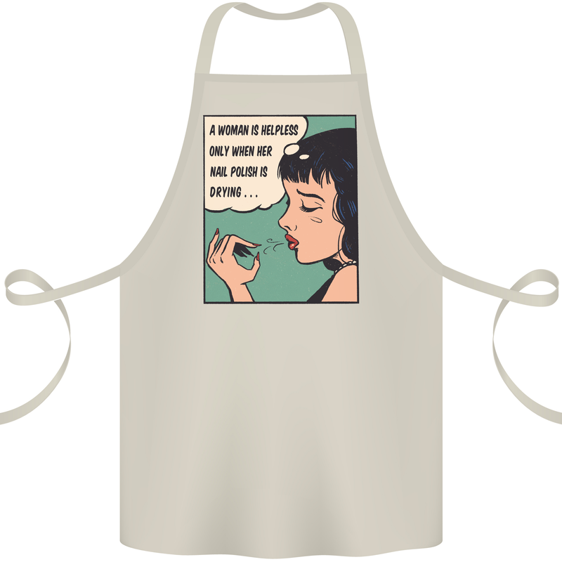 Woman Is Only Helpless Female Empowerment Cotton Apron 100% Organic Natural