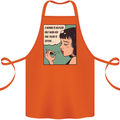Woman Is Only Helpless Female Empowerment Cotton Apron 100% Organic Orange