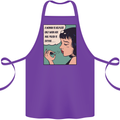 Woman Is Only Helpless Female Empowerment Cotton Apron 100% Organic Purple