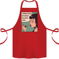 Woman Is Only Helpless Female Empowerment Cotton Apron 100% Organic Red