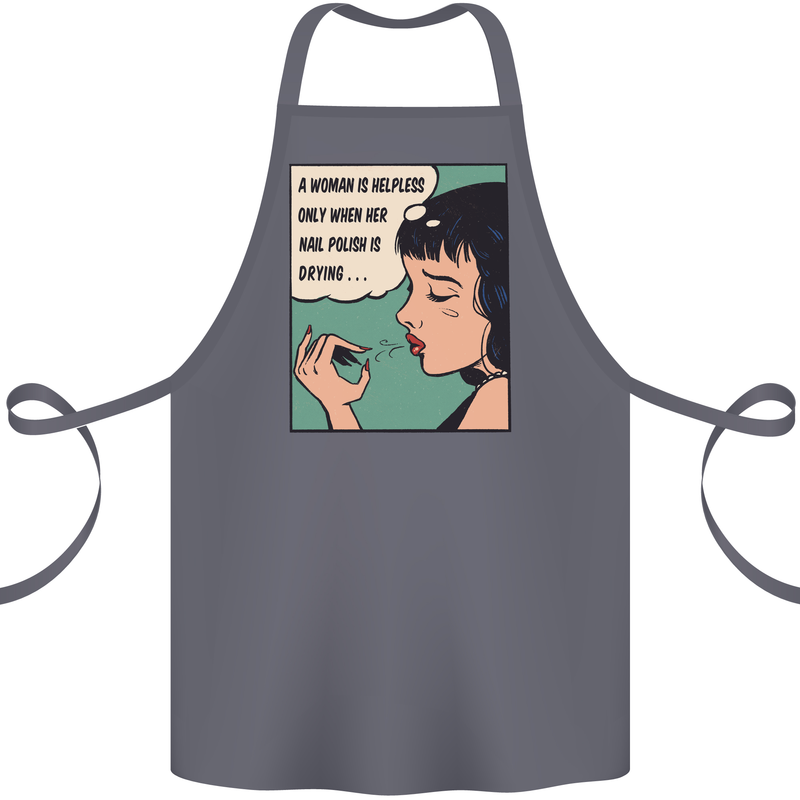 Woman Is Only Helpless Female Empowerment Cotton Apron 100% Organic Steel