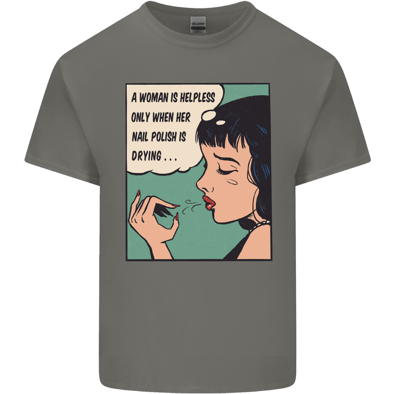 Woman Is Only Helpless Female Empowerment Kids T-Shirt Childrens Charcoal