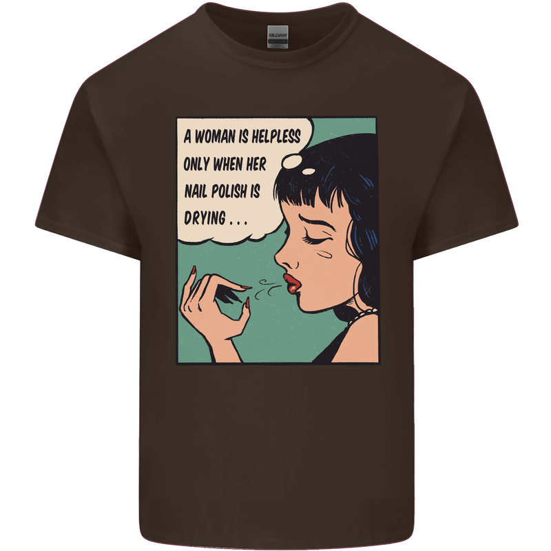 Woman Is Only Helpless Female Empowerment Kids T-Shirt Childrens Chocolate