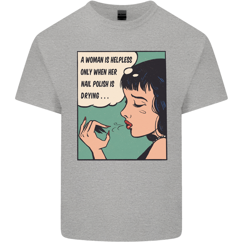 Woman Is Only Helpless Female Empowerment Kids T-Shirt Childrens Sports Grey