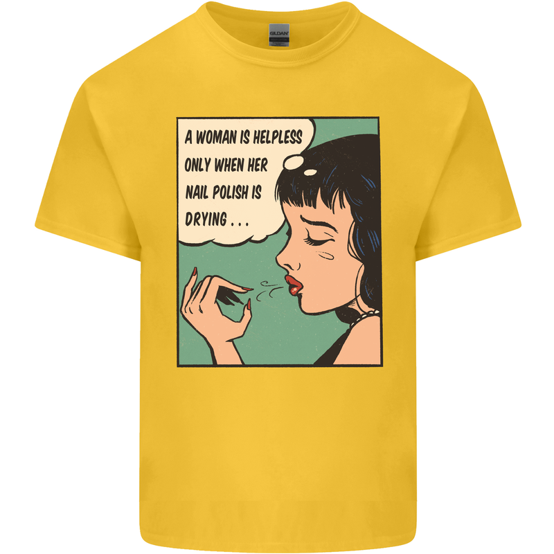 Woman Is Only Helpless Female Empowerment Kids T-Shirt Childrens Yellow