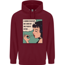 Woman Is Only Helpless Female Empowerment Mens 80% Cotton Hoodie Maroon