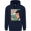 Woman Is Only Helpless Female Empowerment Mens 80% Cotton Hoodie Navy Blue